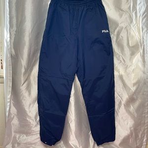Vintage 1990’s Fila Navy Blue Bella Hadid Style Nylon Unisex Jogger Pants